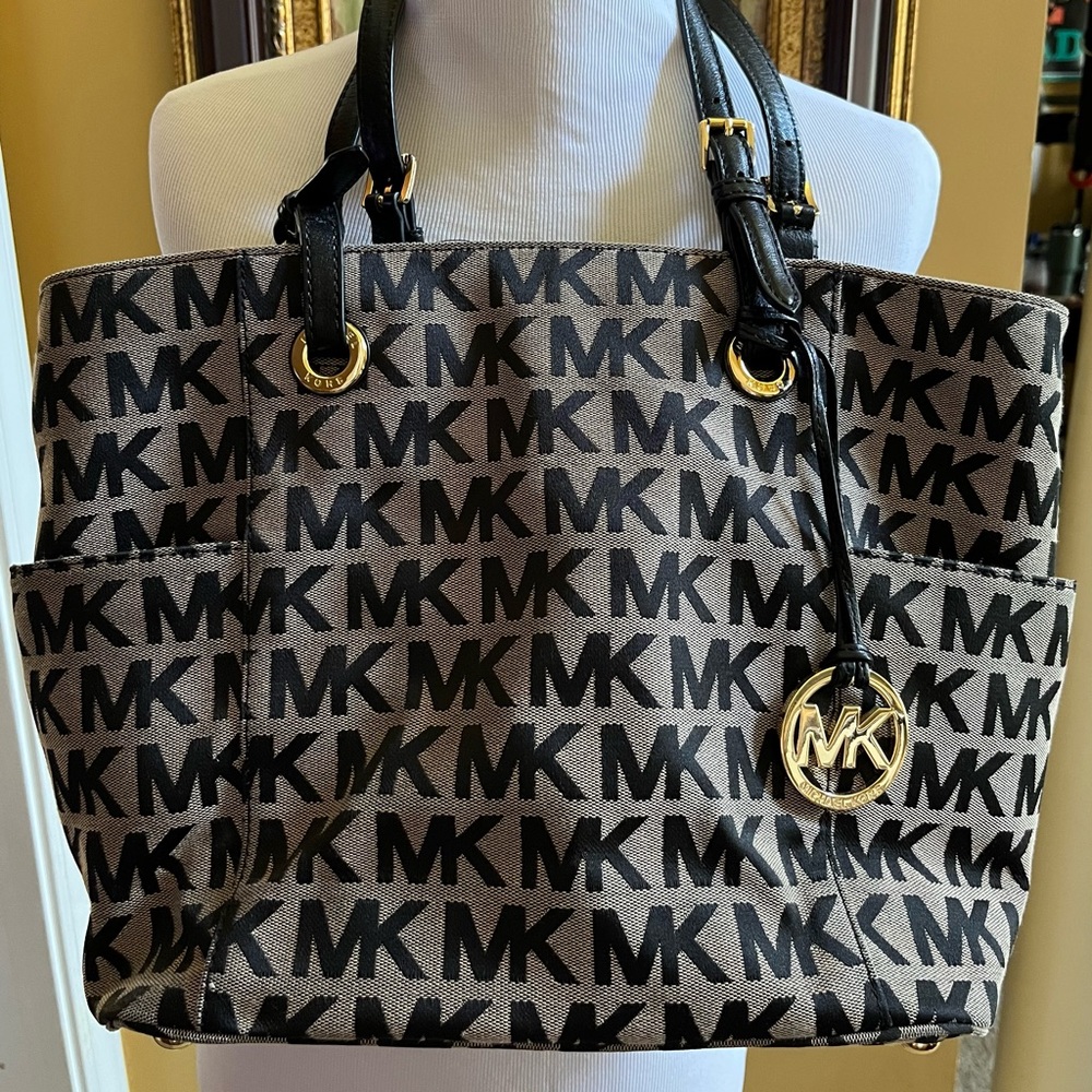 Gray and black Michael Kors Handbag
